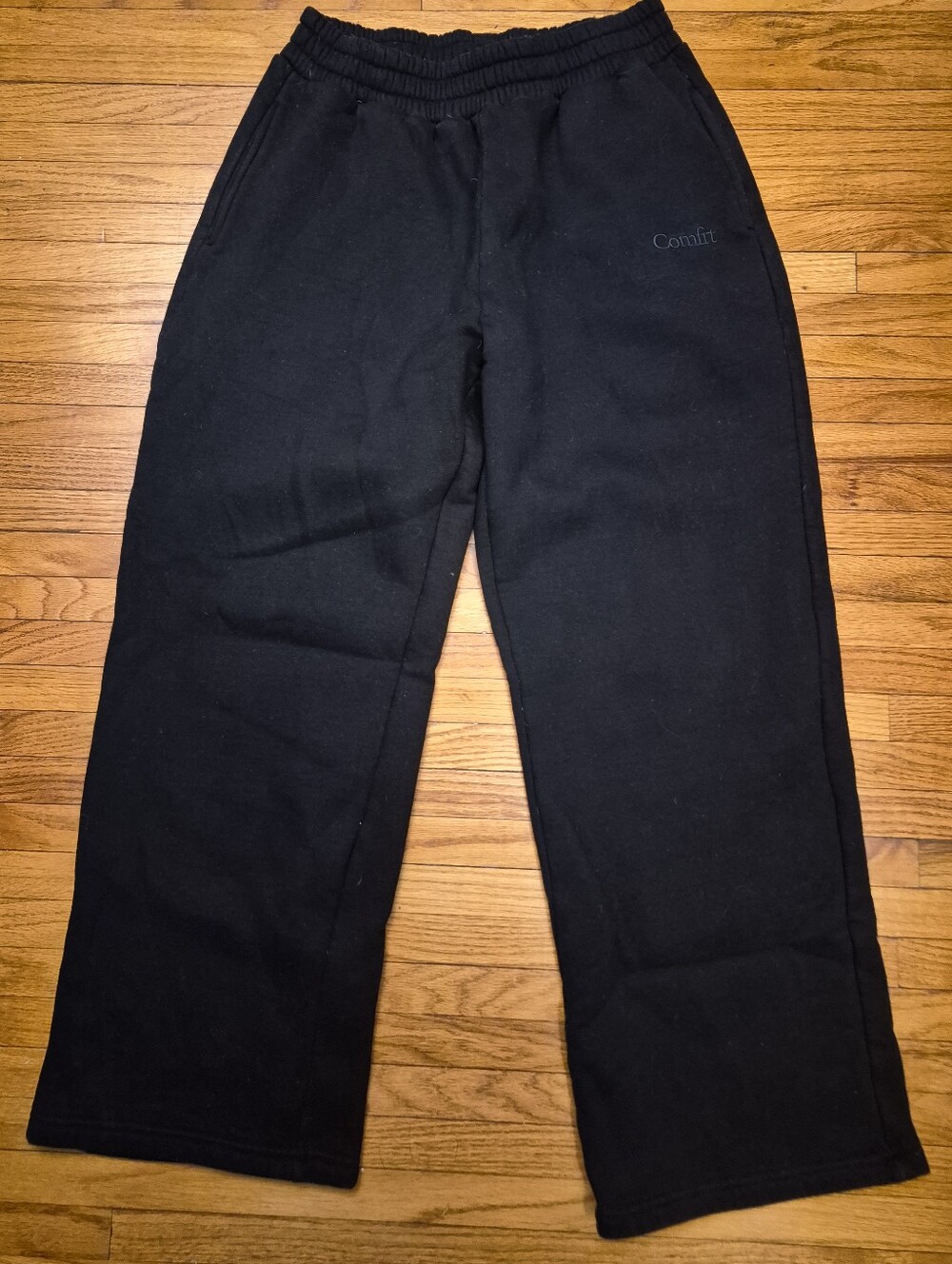 Comfrt Wide Leg Black Sweatpants Size Large
